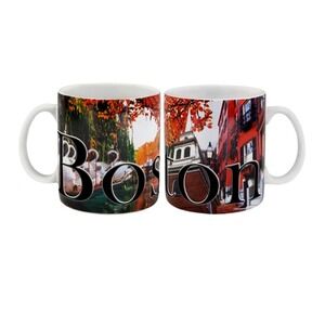Americaware Boston Souvenir Coffee Mug 2007 City Landmarks Swan Boats Ceramic